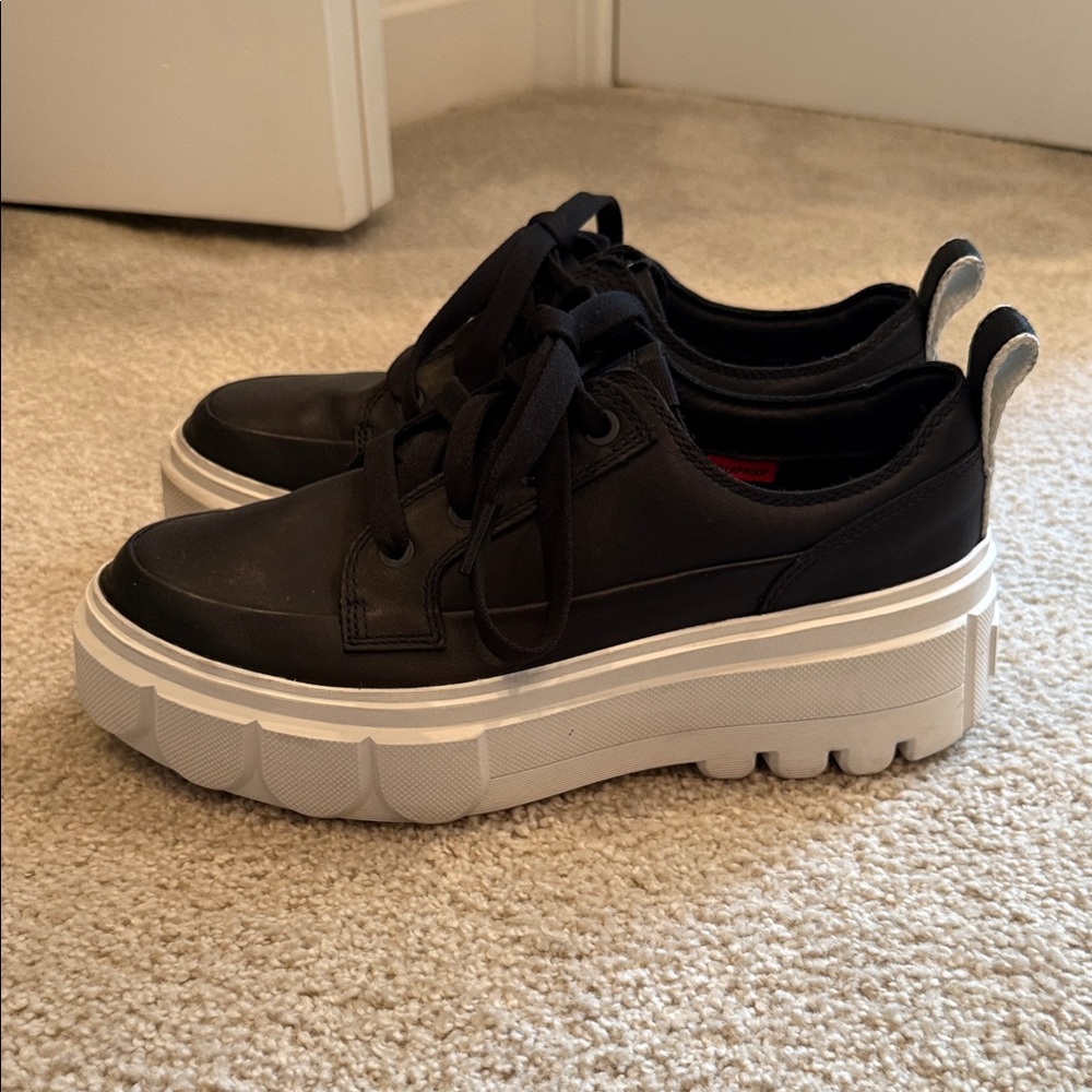 Sorel Black and White Platform Sneakers
